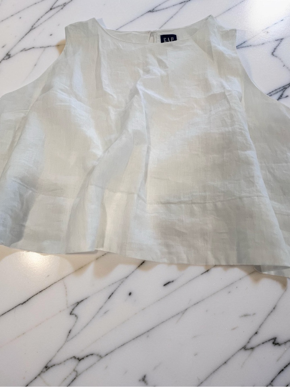 GAP White Linen-Cotton Lined Tank Top